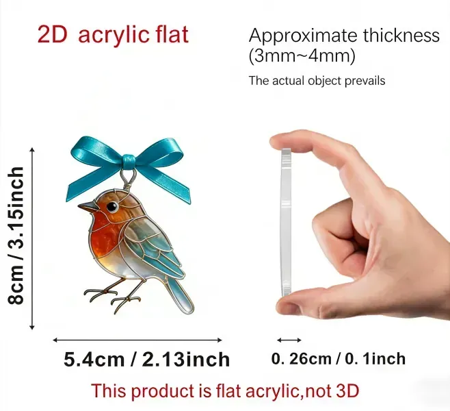 2D Acrylic Handmade Sea Bird Ornament